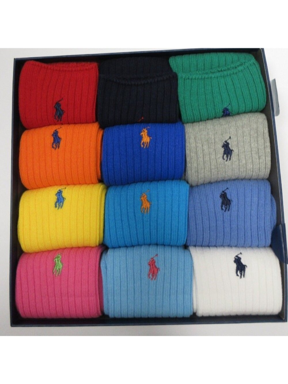 Polo Ralph Lauren Socks 10-13 Multicolor 12 Pair Gift Set Colorful Pony
